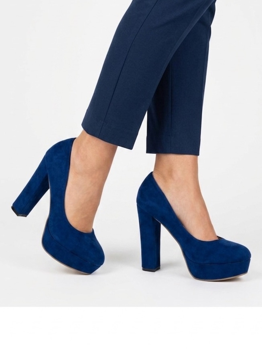 Blue Velvet Platform Shoes